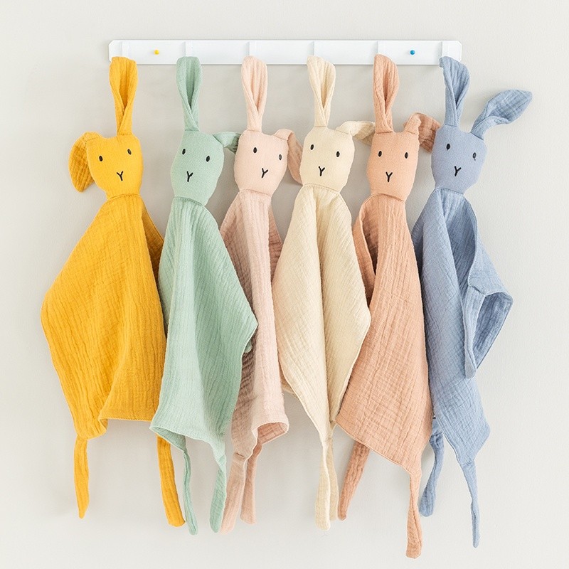 Custom Organic Cotton Children Quilt Blanket Sleep Kerchief Solid Soft Animal Gauze Swaddle Blanket