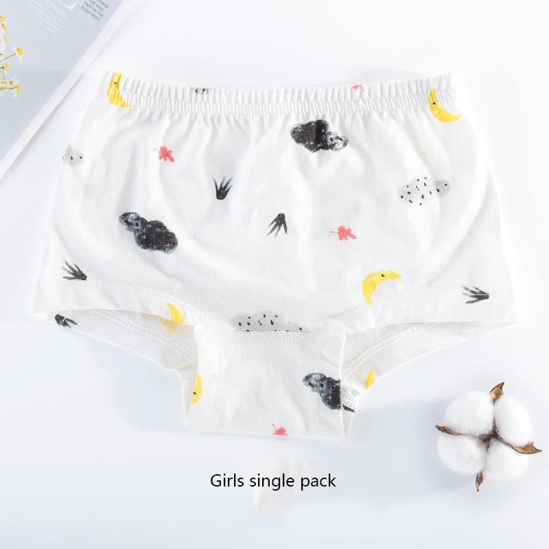 100% Pure Cotton Daily Muslin Tree Underwear Set For Girls Custom OEM Service With OPP Bag