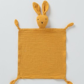 Cute Muslin Rabbit Baby Quilt Security Blanket Organic Cotton Rabbit Quilt Drool Bib