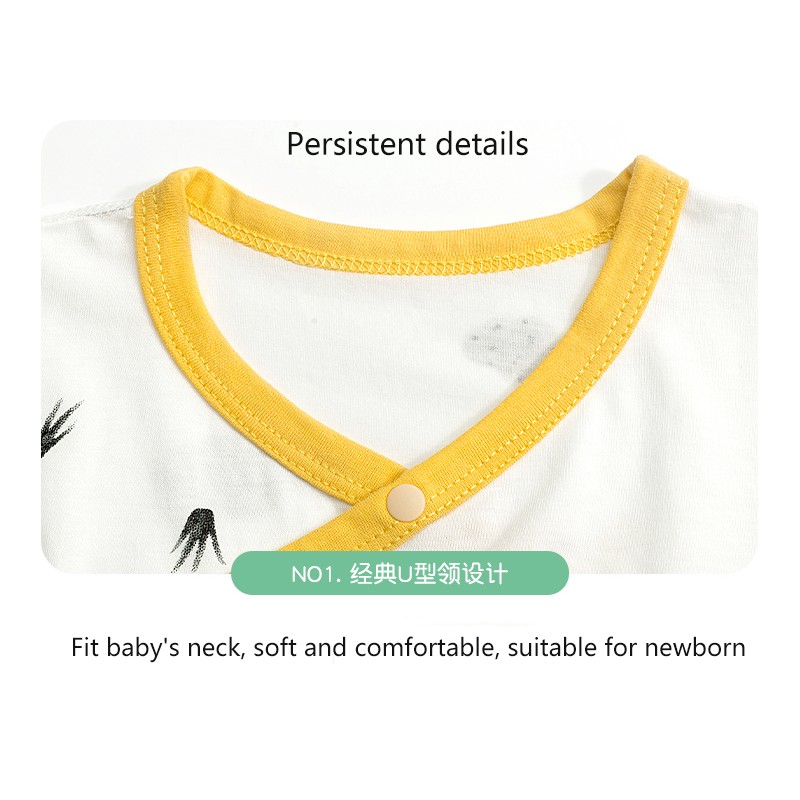 100% Pure Cotton Baby Onesie Baby Clothes Newborn Bodysuit Summer Short Sleeve Baby Onesie With Buttons