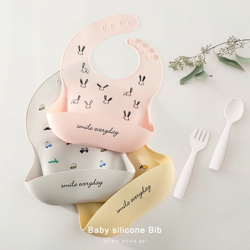 Wholesale Custom Food Grade BPA Free Adjustable Soft Waterproof Silicone Baby Bib