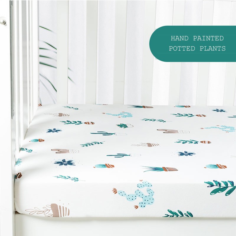 Muslin 100% Cotton Printed Crib Sheet