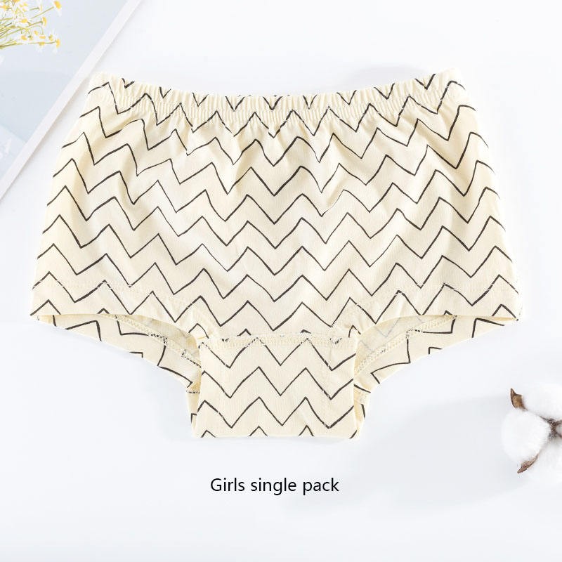 Wholesale Sustainable Organic Cotton Cute Panties Girls Custom Logo Print Children Underwear
