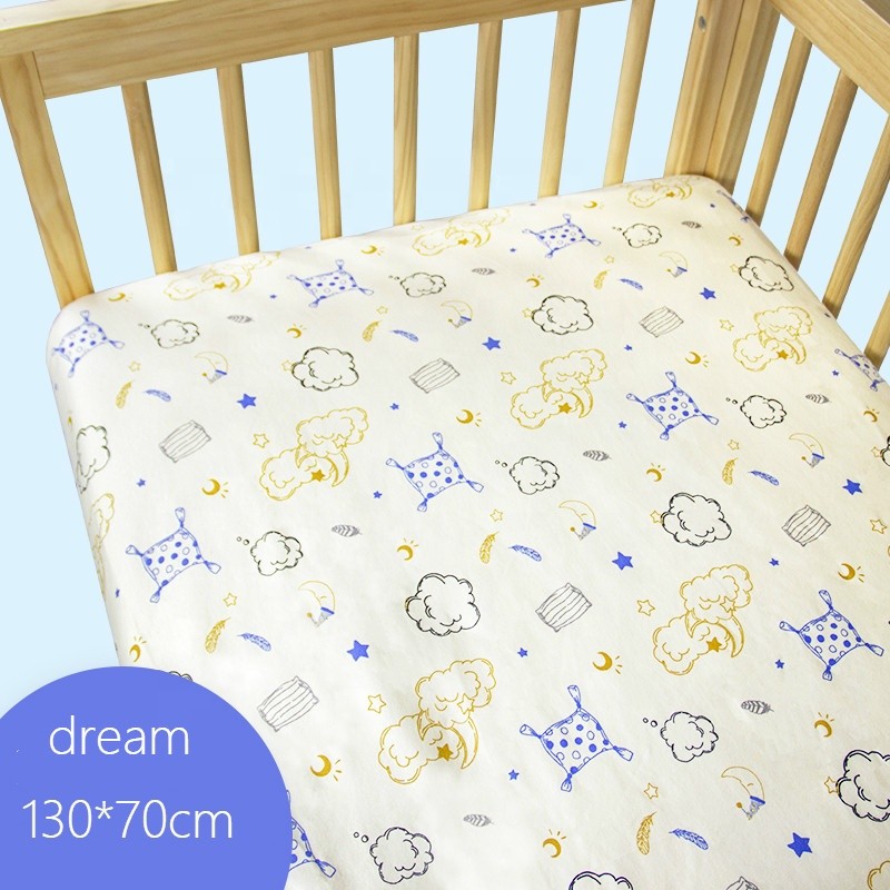 100% Pure Cotton Waterproof Crib Sheet Disposable Fitted Bedding