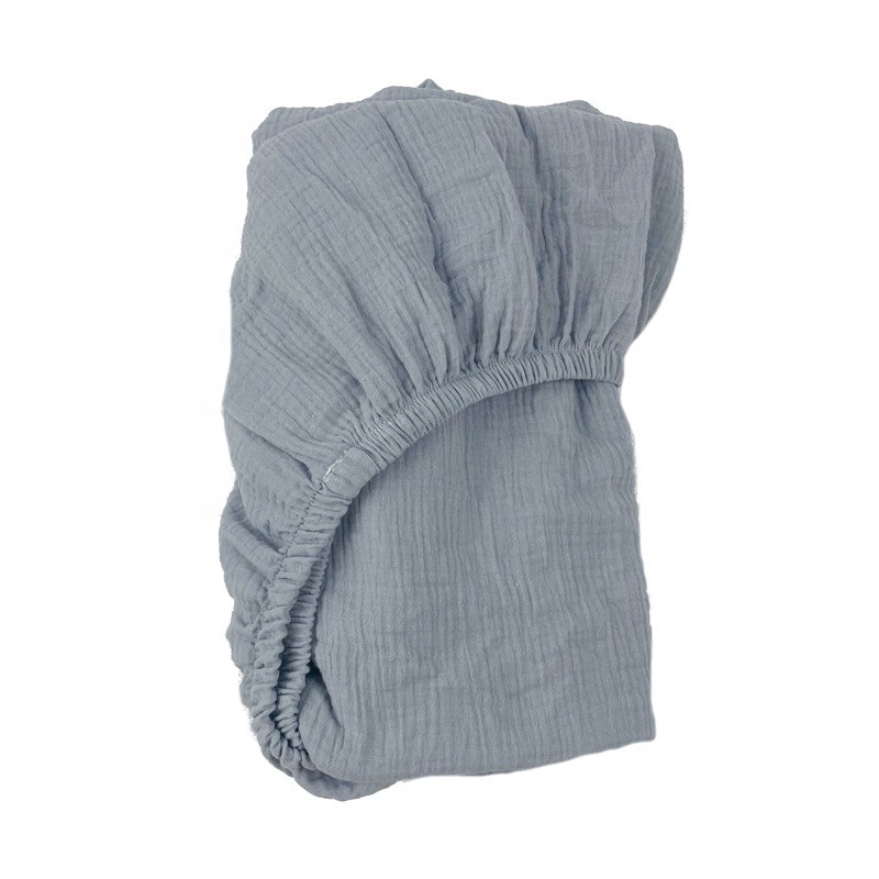 Crib Sheet Solid Color Cotton Muslin Fitted Crib Sheet Soft Crib Sheet