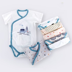 100% Pure Cotton Baby Onesie Baby Clothes Newborn Bodysuit Summer Short Sleeve Baby Onesie With Buttons