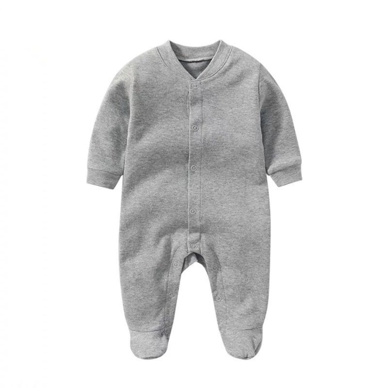 Long Sleeve Baby Onesie Newborn 100% Cotton Baby Clothes Onesie With Buttons