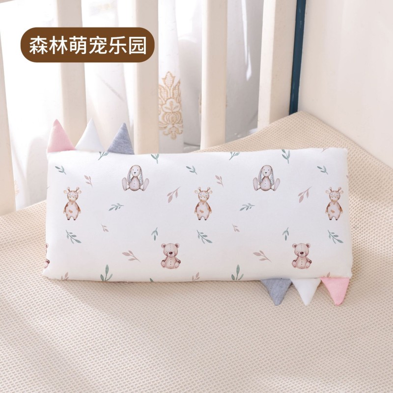 Wholesale Baby Bamboo Fiber Spandex Soft Pillow Cartoon Pattern Portable Detachable Pillowcase Baby Sleep Pillow