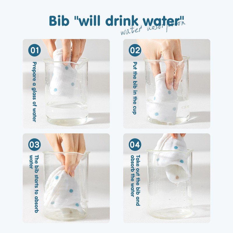 Muslintree Feeding Cloth Newborn Drool Towel Cotton Quick-Dry Breathable Baby Bib Cotton