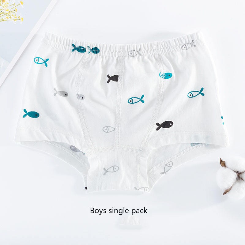 China Factory Eco-Friendly Children Underwear New 100% Pure Cotton Boys Print Children Cartoon Pattern