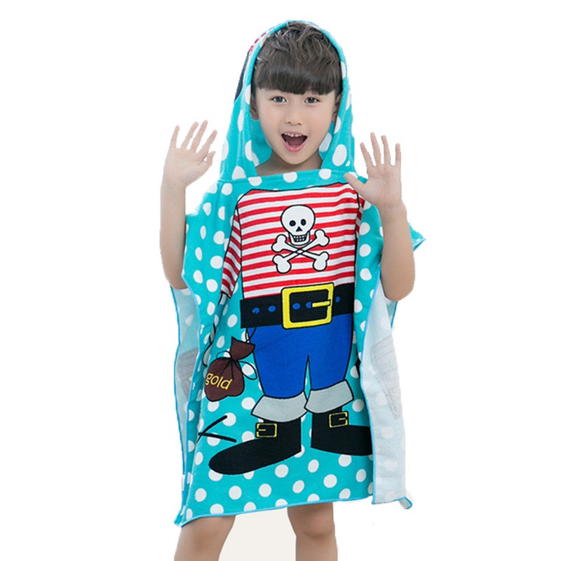 Fast Drying Absorbent Double-Sided Animal Pattern Bath Towel Organic Microfiber Children Baby Beach Hooded Towel