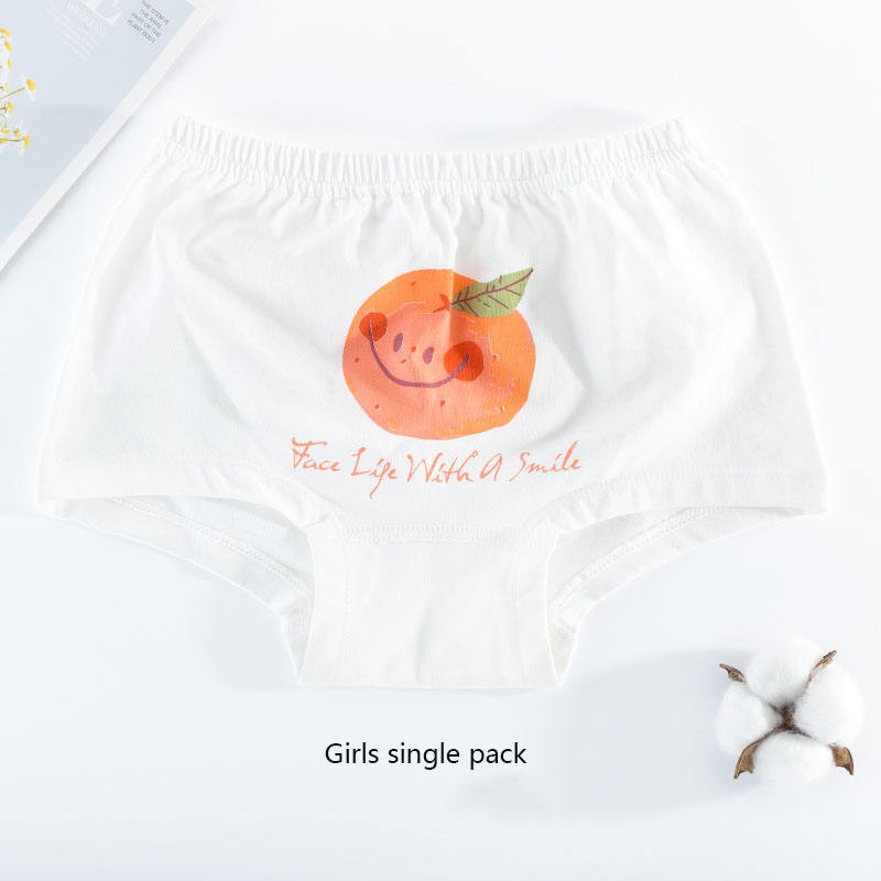 Wholesale Sustainable Organic Cotton Cute Panties Girls Custom Logo Print Children Underwear