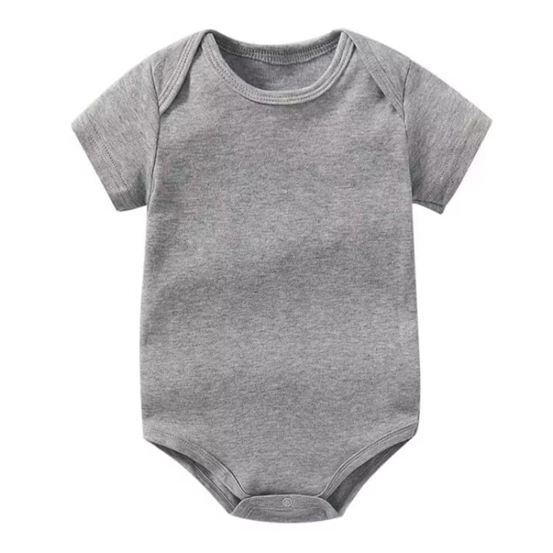 Wholesale Custom Comfort Newborn Bodysuit Custom Unisex Soft Bodysuit Solid Color Cotton Sleeve Baby Onesie