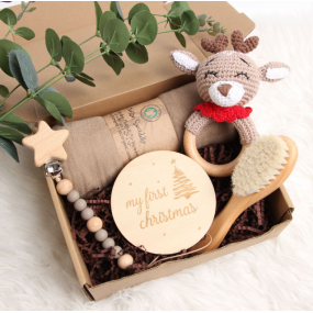 New Product Factory Wholesale Gift Basket Shower Essential Set Custom Gift Set Bamboo Cotton Muslin Baby Swaddle Blanket