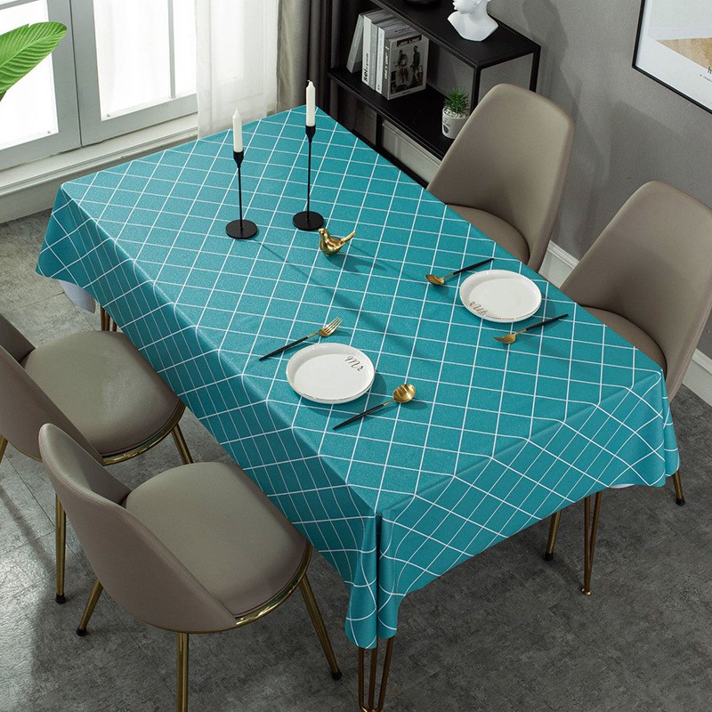 Modern Waterproof Rectangle Simple Style PVC Checkered Tablecloth Home Party Hotel Table Decoration Tablecloth