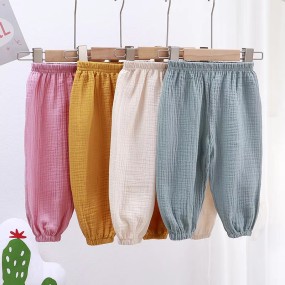 Baby Pants Cotton Gauze Mosquito Pants Long Bloomer Pants Harem Candy Color Sport Cotton Casual Pants