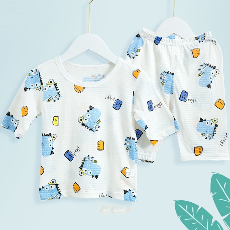 Anti-Bacterial Breathable 100% Cotton Organic Cotton Summer Children Woolen Baby Set