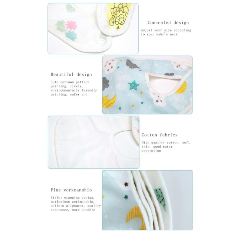 Muslin Tree 100% Cotton Wholesale Washable Baby Bib With Buttons