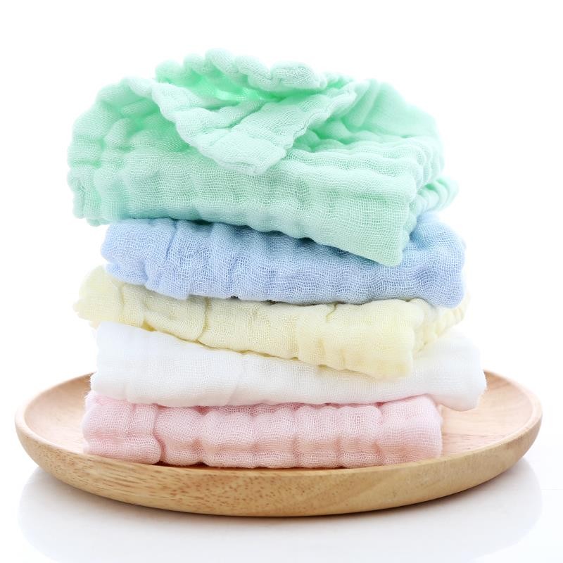 25 * 25 cm Soft Cotton Face Towel Wholesale 6-Layer Natural Baby Burp Soft Newborn Face Towel Muslin Baby Face Wash Cloth