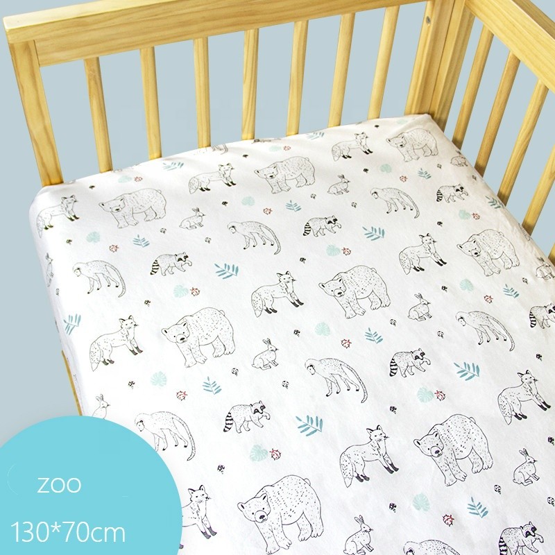 100% Pure Cotton Waterproof Crib Sheet Disposable Fitted Bedding