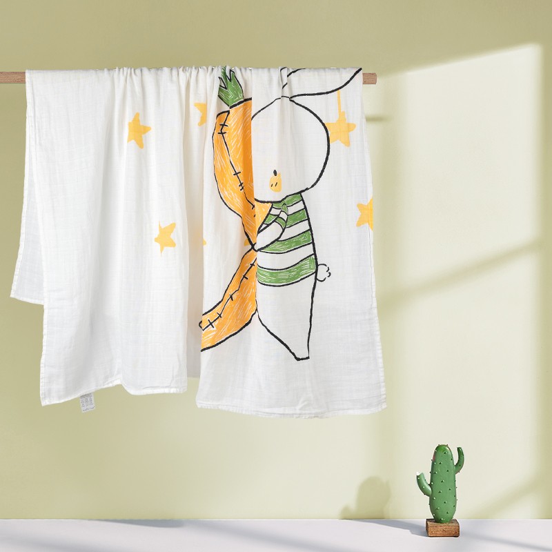 Wholesale Baby Gauze Swaddle Blanket Bamboo Cotton Fabric Blanket Ultra-Soft Baby Sleep Blanket