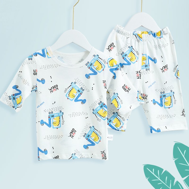 Anti-Bacterial Breathable 100% Cotton Organic Cotton Summer Children Woolen Baby Set