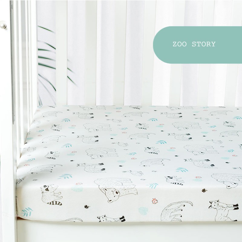 Muslin 100% Cotton Printed Crib Sheet