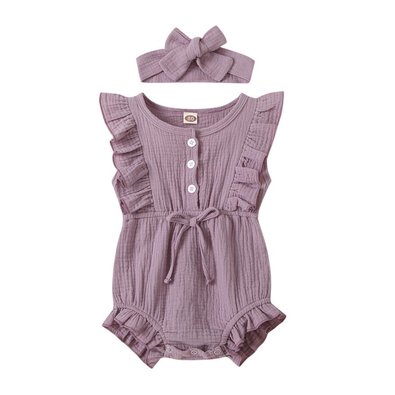 Custom Sample Service High Quality 100% Cotton Fabric Cotton Material Baby Onesie Set Romper