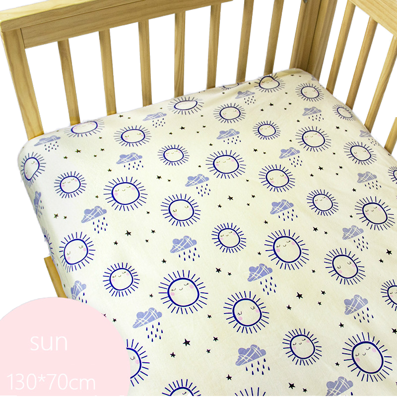 100% Cotton Knit Fitted Crib Sheet Quick-Dry Solid Muslin Cartoon Embroidery Simple Home Textile Baby Blanket