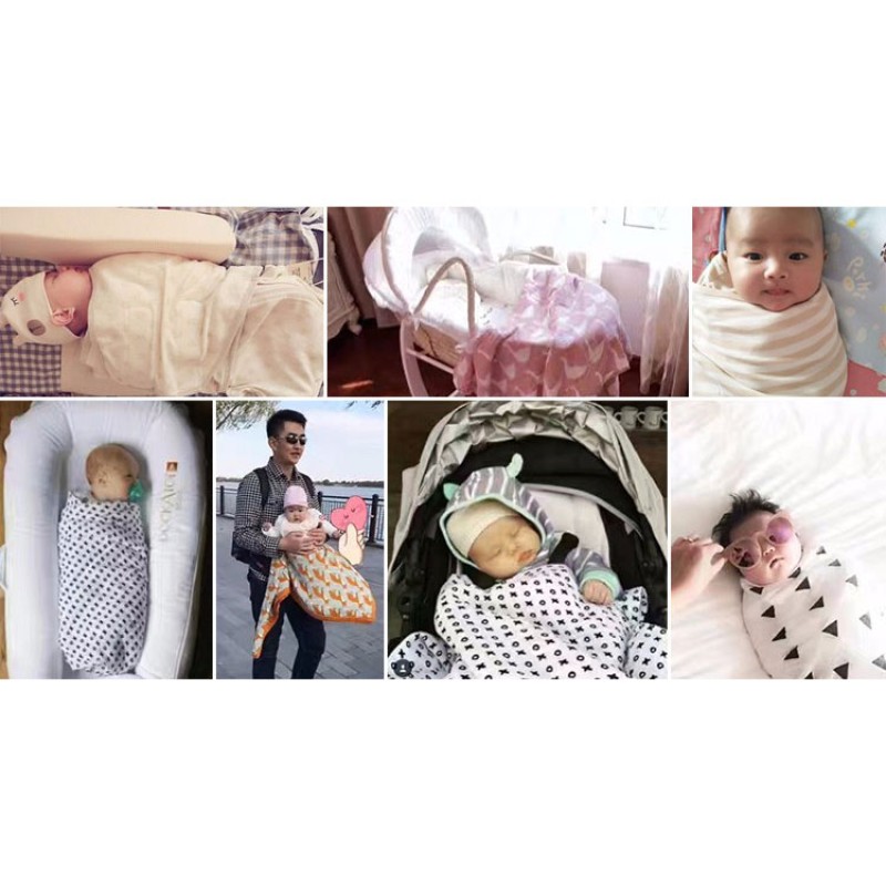 Muslin Tree Custom 100% Cotton Muslin Newborn Blanket Set Colorful Baby Swaddle Blanket