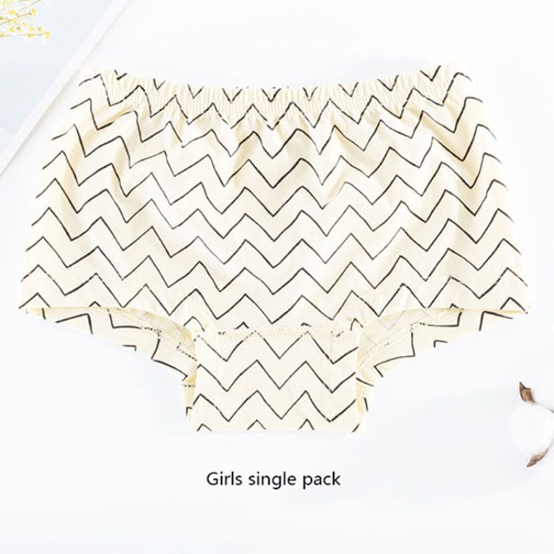 Custom Sample Service Custom 100% Pure Cotton Daily Underwear Set Baby Girls Muslin Tree Underwear With OPP Bag