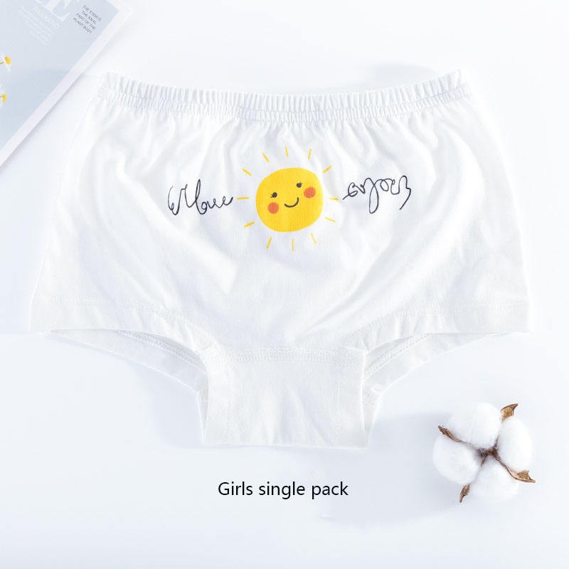 Wholesale Sustainable Organic Cotton Cute Panties Girls Custom Logo Print Children Underwear