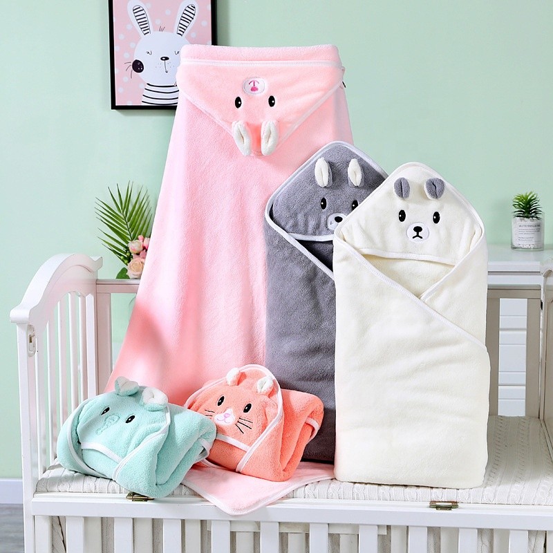 Eco-Friendly Absorbent Thick Baby Hooded Towel Children Baby Hooded Bath Towel With Hood