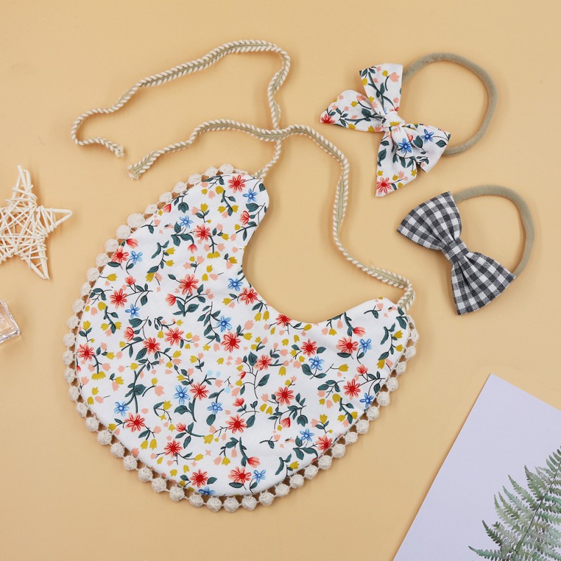 Wholesale Girl Bib Baby Drool Bib Toddler Saliva Towel Feeding Burp Double-Sided Print Baby Drool Bib