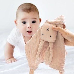 Custom Organic Cotton Children Quilt Blanket Sleep Kerchief Solid Soft Animal Gauze Swaddle Blanket