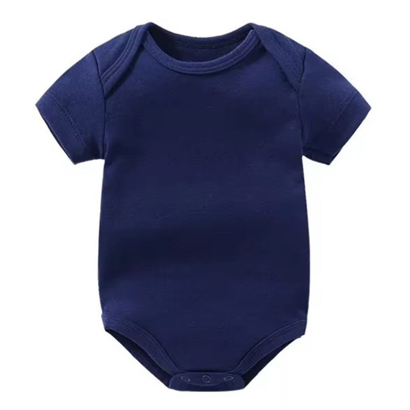 Wholesale Custom Comfort Newborn Bodysuit Custom Unisex Soft Bodysuit Solid Color Cotton Sleeve Baby Onesie