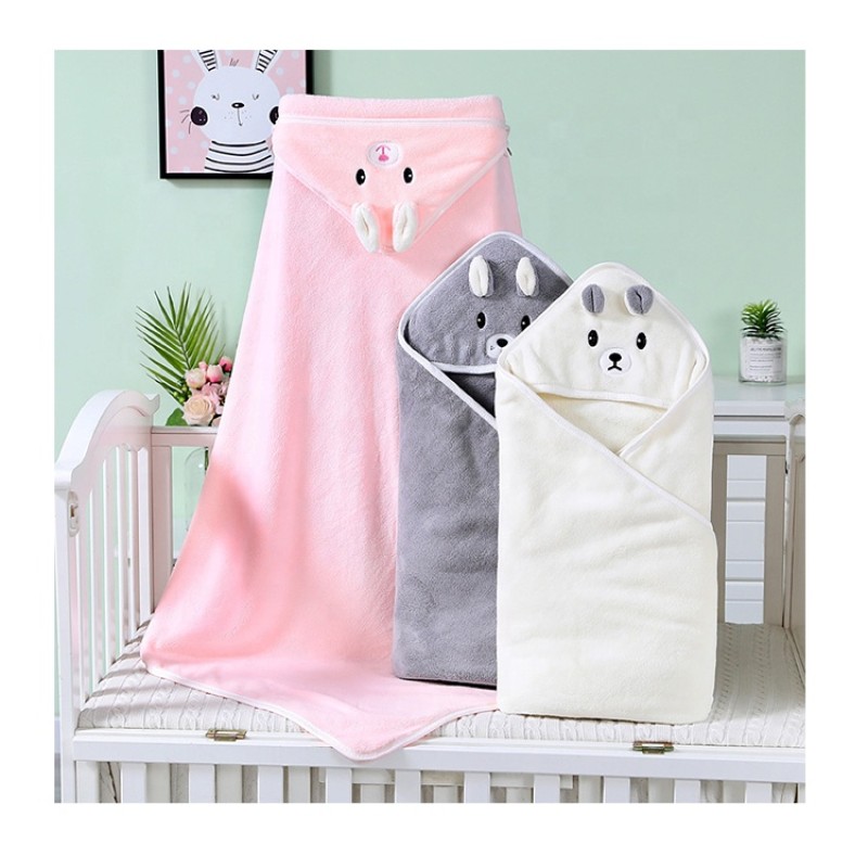 Eco-Friendly Absorbent Thick Baby Hooded Towel Children Baby Hooded Bath Towel With Hood