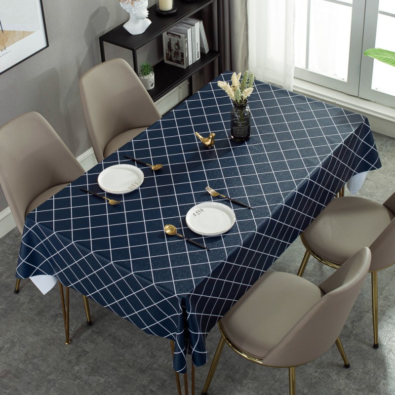 Modern Waterproof Rectangle Simple Style PVC Checkered Tablecloth Home Party Hotel Table Decoration Tablecloth
