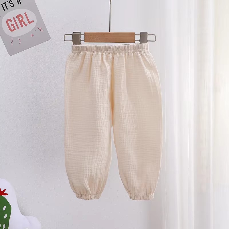 Baby Pants Cotton Gauze Mosquito Pants Long Bloomer Pants Harem Candy Color Sport Cotton Casual Pants