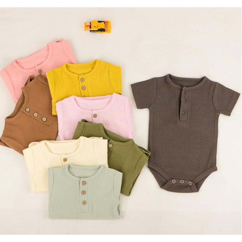 INS Hot Sale Baby Pure Cotton Onesie Summer Thin Unisex Romper New Baby Triangle Wrap Butt Pants Clothes Baby Short Sleeve Clothes