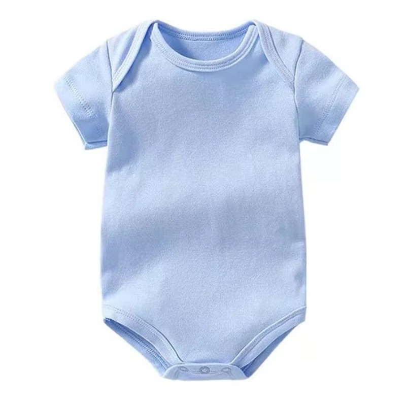 Wholesale Custom Comfort Newborn Bodysuit Custom Unisex Soft Bodysuit Solid Color Cotton Sleeve Baby Onesie