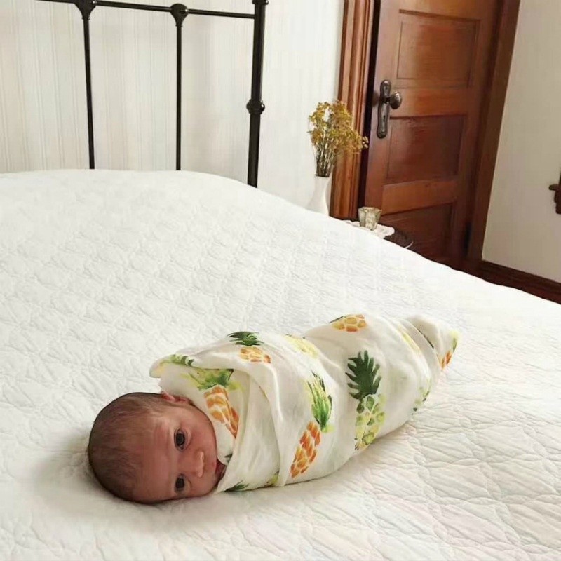 100% Anti-Pilling Cotton Baby Blanket Soft Woven Fabric Muslin Gauze Swaddle Solid Pattern Muslin Bath Style