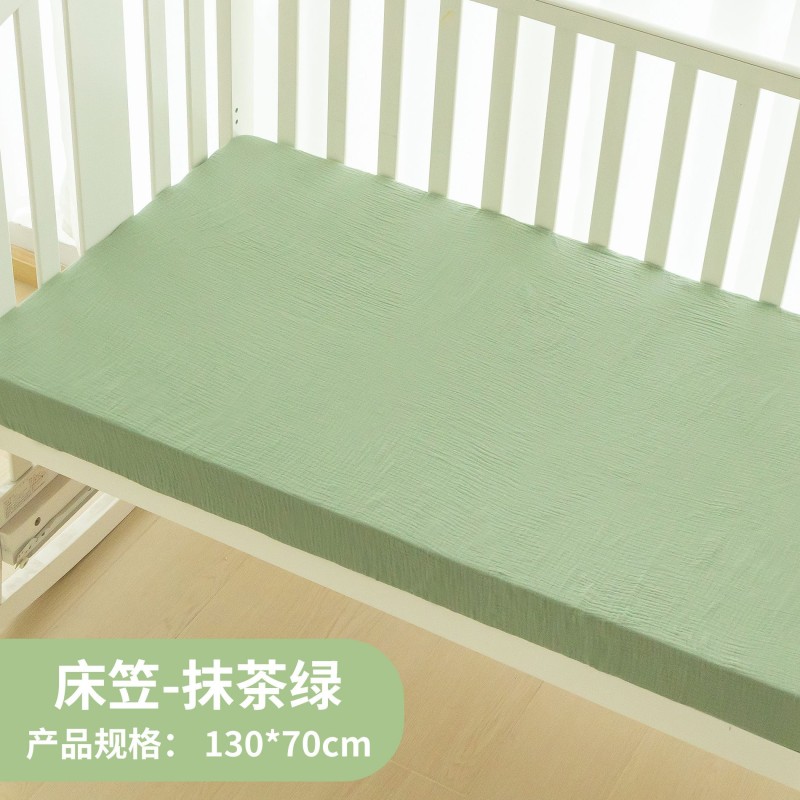 Factory Custom 100% Breathable Pure Cotton Crib Sheet Ultra-Soft Muslin Set Crib Sheet