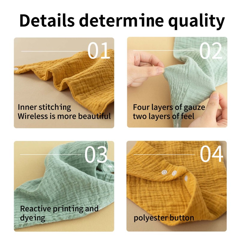 New Reusable Soft Breathable Bib Baby Towel Triangle Bib Scarf