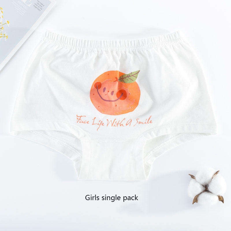 Custom Sample Service 100% Cotton Daily Muslin Tree Underwear Set For Children & Girls Panties With Print Craft and OPP Bag