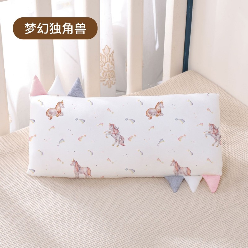 Wholesale Baby Bamboo Fiber Spandex Soft Pillow Cartoon Pattern Portable Detachable Pillowcase Baby Sleep Pillow