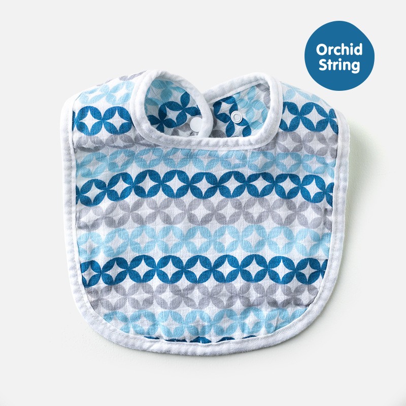 Wholesale Custom Organic Cotton Baby Saliva Bib Towel U-shaped Gauze Bib Antibacterial Function 100% Cotton Muslin Tree Design