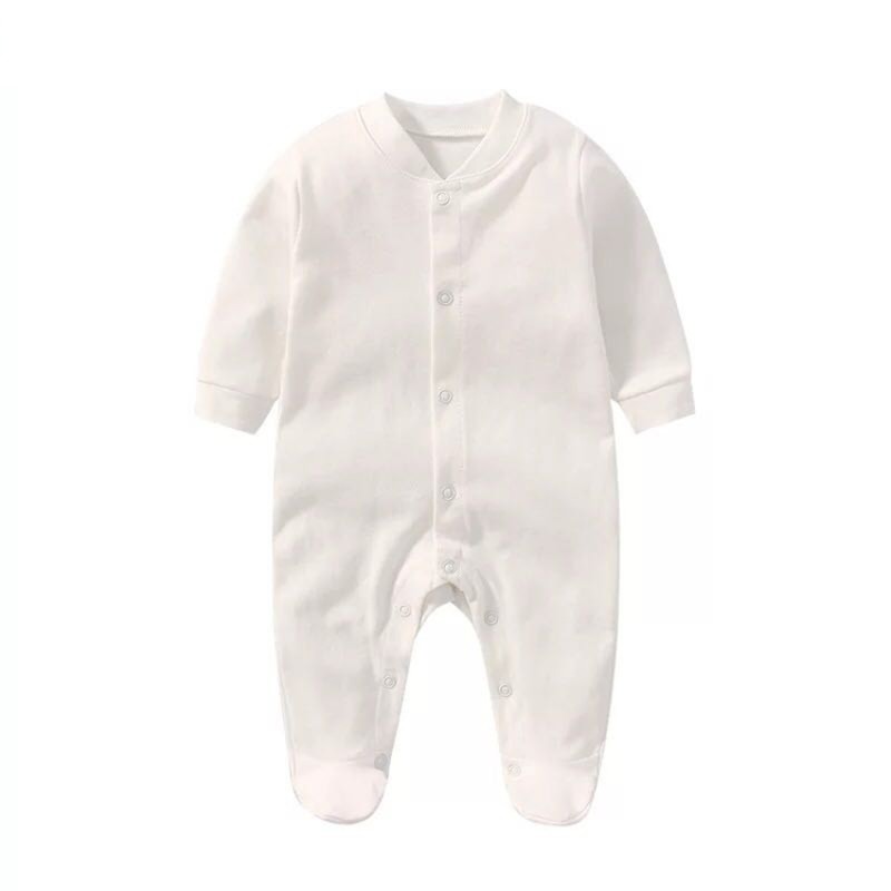 Long Sleeve Baby Onesie Newborn 100% Cotton Baby Clothes Onesie With Buttons