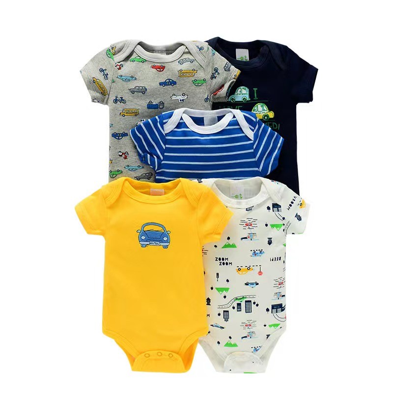 Wholesale Custom Factory Cheaper Baby Pajamas 100% Cotton Short Sleeve Baby Pajamas Newborn Clothing