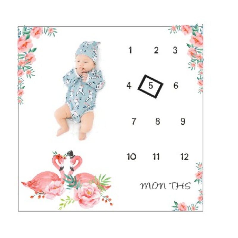 Bedroom Anti-Pilling Muslin Cotton Custom Newborn Monthly Baby Milestone Blanket
